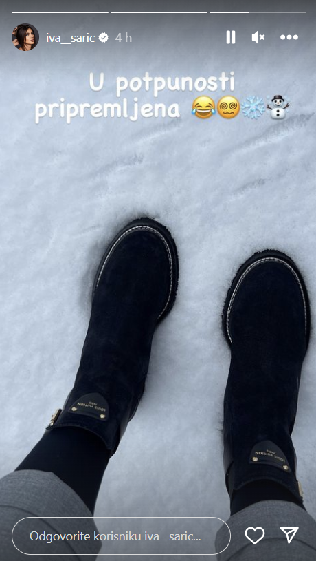 Iva Šarić prošetala je po snijegu i pokazala Louis Vuitton čizme