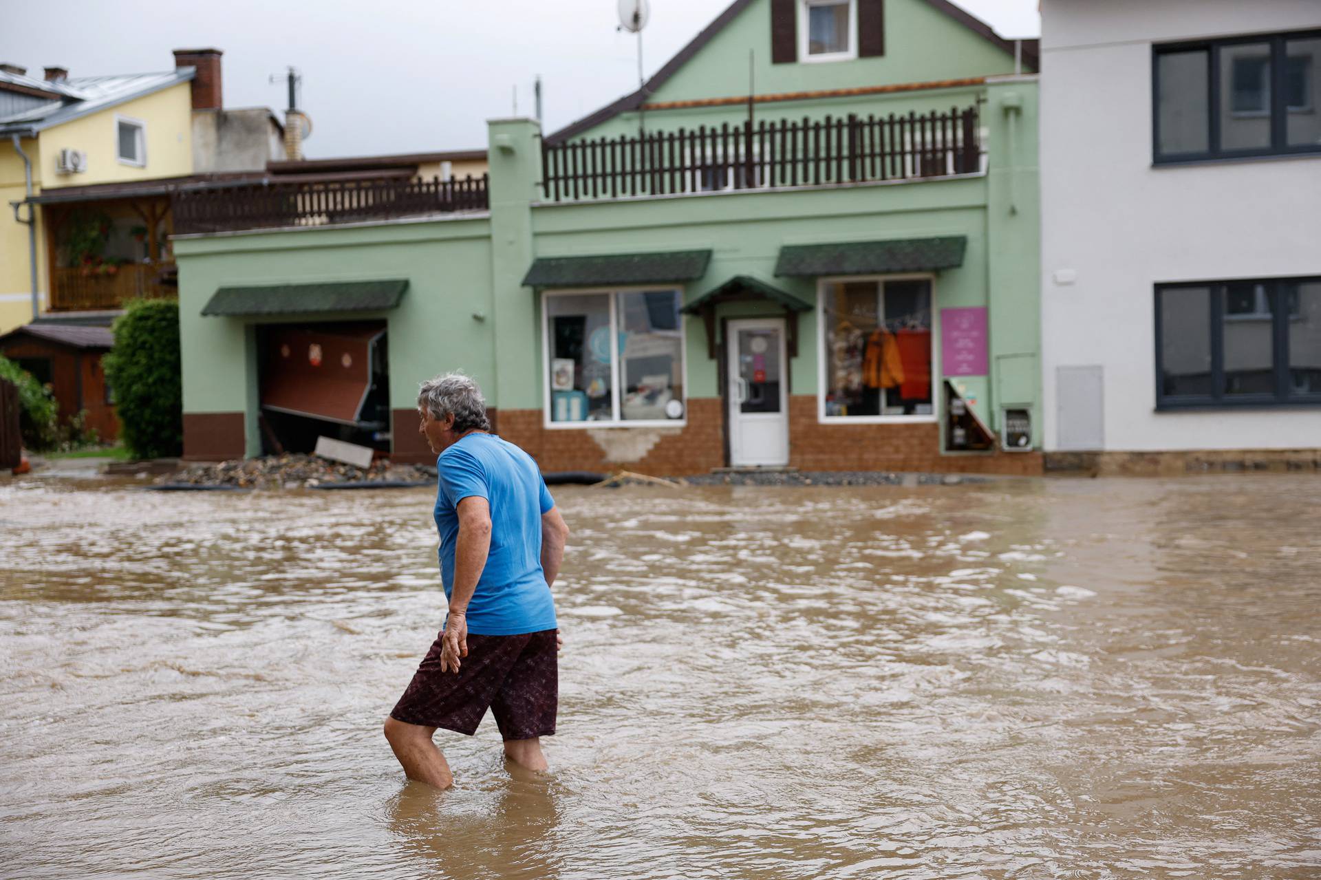 Aftermath of heavy rainfall in Jesenik