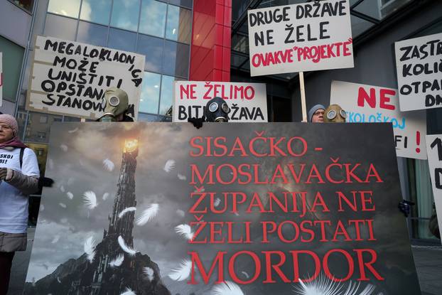 Prosvjed protiv mega klaonice peradi u Sisku ispred Ministarstva zaštite okoliša i zelene tranzicije 