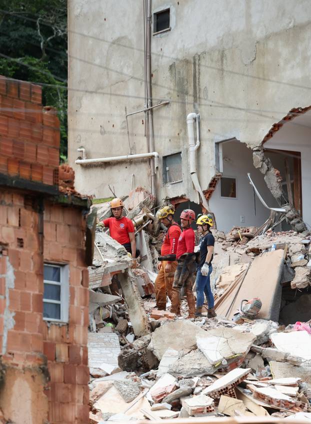 Aftermath of heavy rains in southeastern Brazil