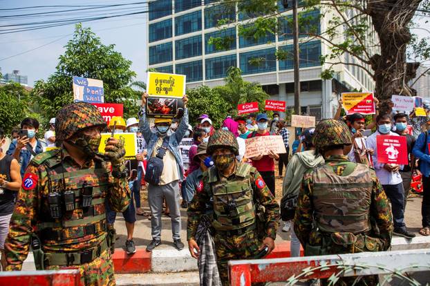 Protest against the military coup, in Yangon