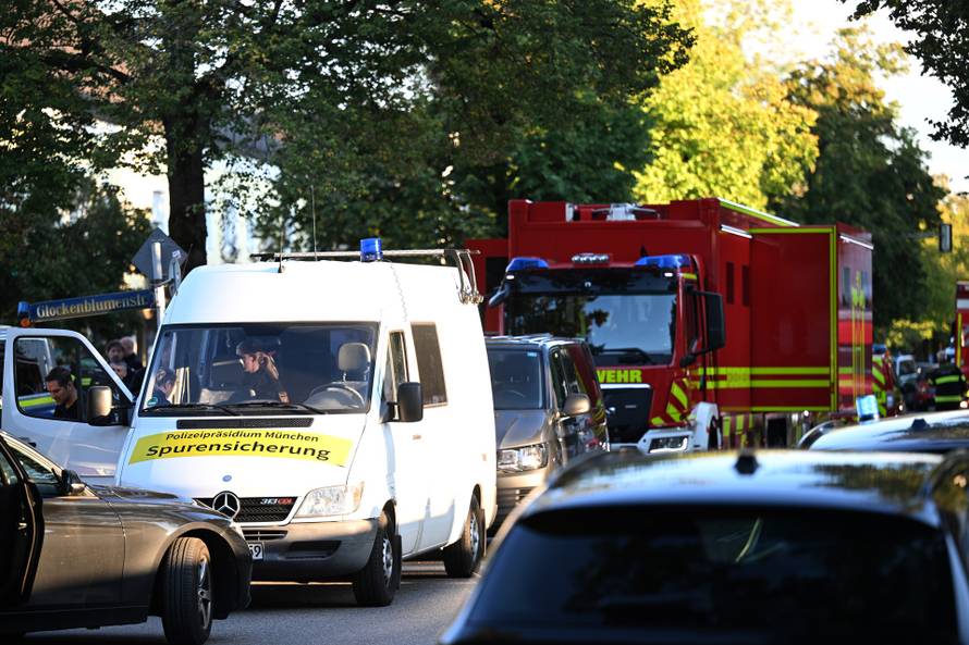 Fire in Munich - large-scale deployment of police and fire department