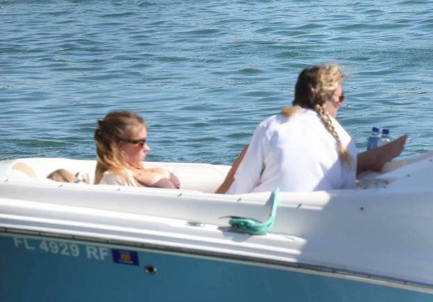 *EXCLUSIVE* Sydney Sweeney soaks up some sun during a boat ride with friends!