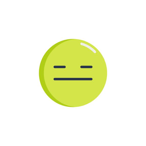 Pensive face emoticon flat icon