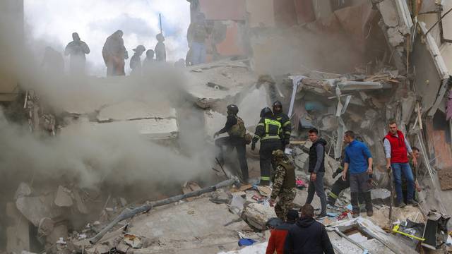 Aftermath of apartment block collapse in Belgorod