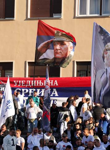 Serbian Progressive Party (SNS) candidate for Prime Minister Aleksandar Vucic attends a pre-election rally in Novi Sad