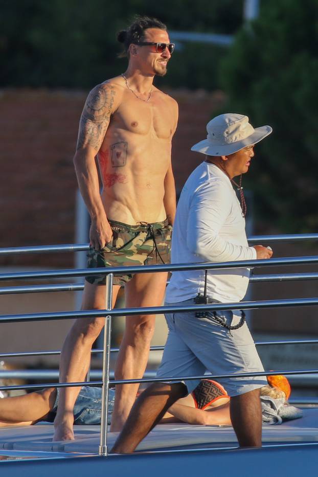 Zlatan Ibrahimovic And Family Are Seen On Yacht In Saint Tropez