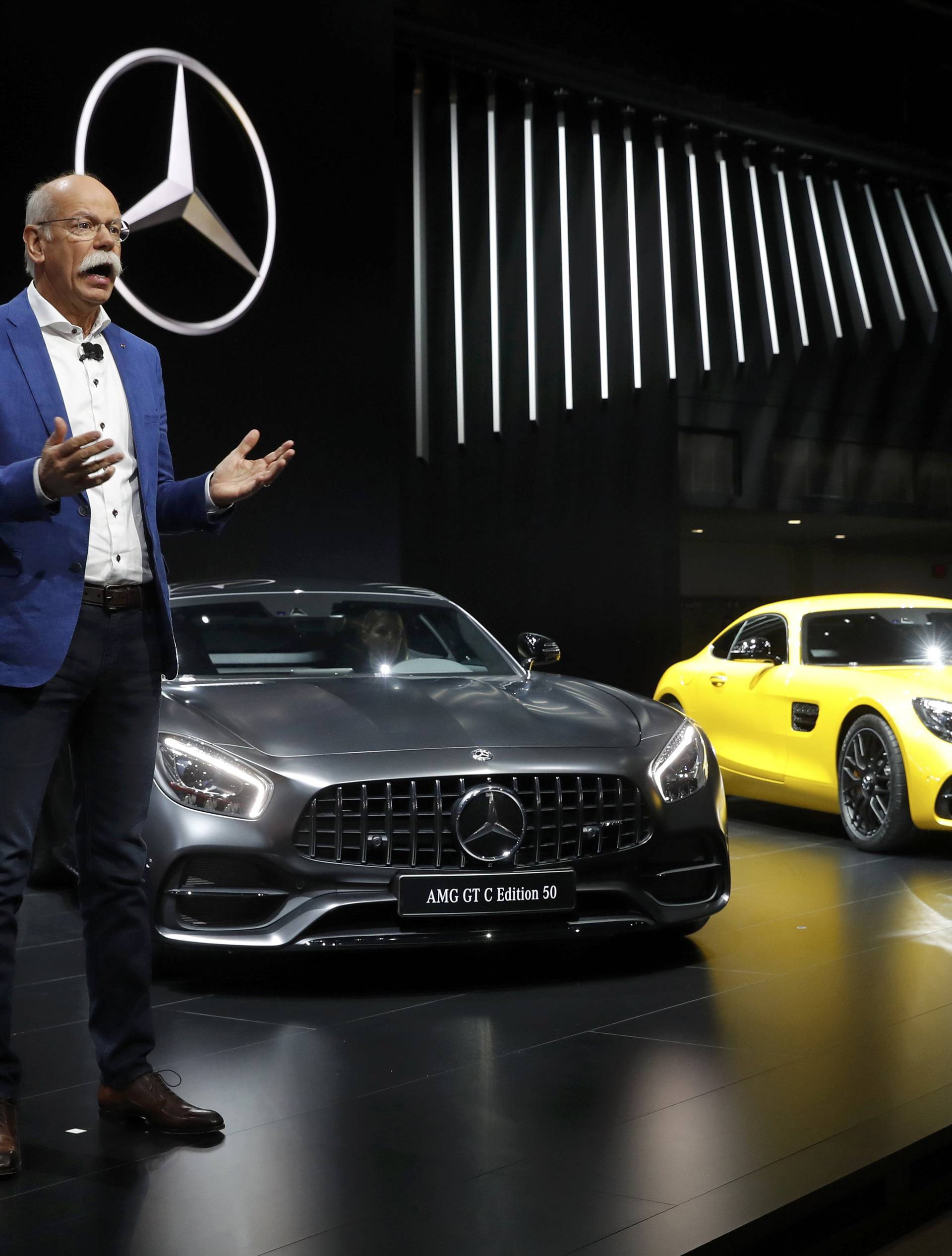 Daimler chairman Dieter Zetsche speaks during the North American International Auto Show in Detroit