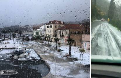 Nevrijeme u Dalmaciji: Tuča zabijelila rivu u Jelsi, padala i u Dubrovniku. Snimili niz pijavica