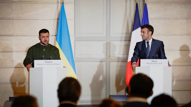 French President Macron hosts Ukraine's President Zelenskiy and German Chancellor Scholz in Paris