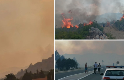 Veliki požar u Neumu: Vatra prijeti kućama, zbog zatvorenih cesta stvaraju se velike kolone