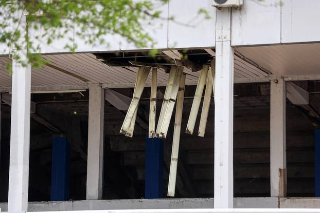 Zagreb: Dom sportova koji se obnavlja oštećen u snažnom nevremenu