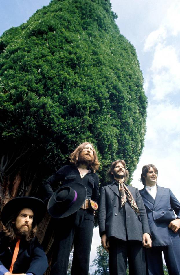 Members of the Beatles pose in Tittenhurst Park