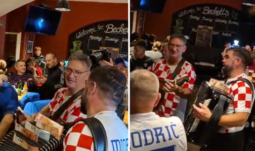 VIDEO Hrvatski navijači u Pragu novcem 'napunili' harmonikaša! Pogledajte odličnu atmosferu