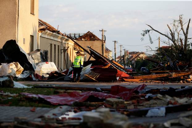 Aftermath of rare tornado in Moravska Nova Ves