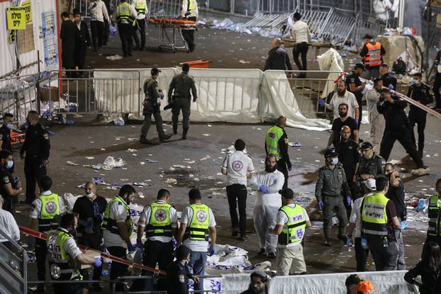 Medics and rescue workers attend to the Lag B