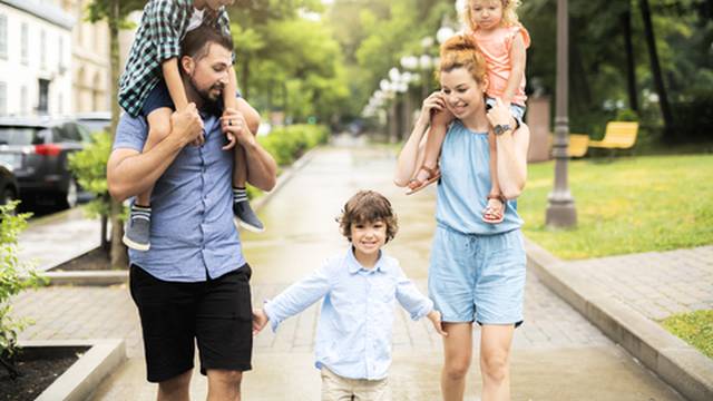 Happy familly in the park