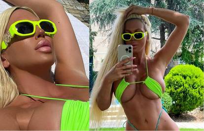 Jelena Karleuša prekrila bujne silikonske grudi 'trakicama' pa sjela u bazen raširenih nogu