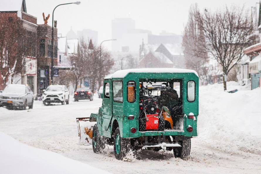 Damage following a winter storm in Buffalo
