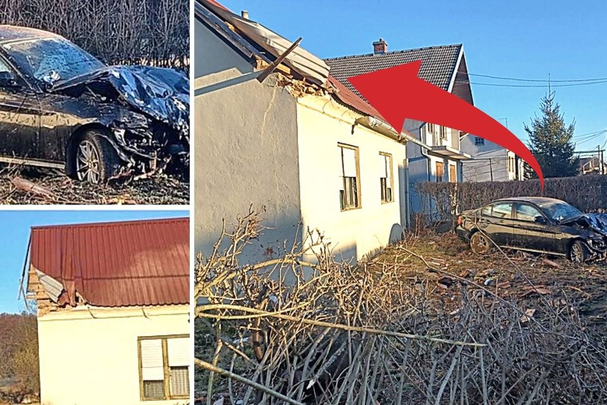 Nesvakidašnji prizor u blizini Čakovca: Pijan u BMW-u sletio s ceste i udario u - krov kuće!