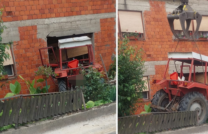 Traktorom sletio s ceste i zabio se u kuću kod Nove Gradiške: Vozač teško ozlijeđen i u bolnici