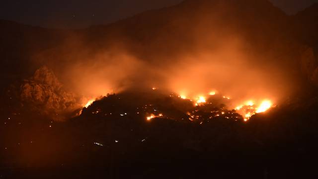 Požar na Živogošću: 'Trudimo se da se ne raširi prema kućama, ali nam bura otežava situaciju'