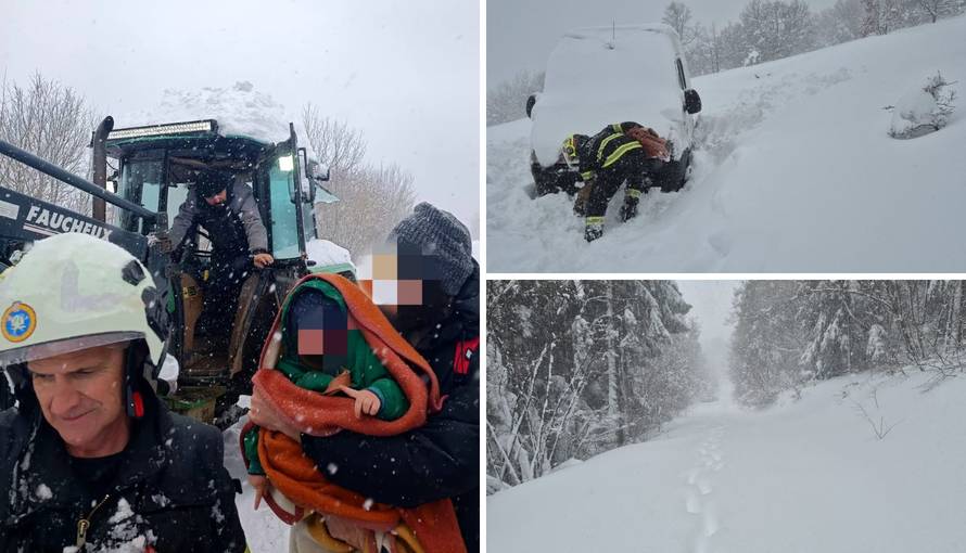 DRAMA NA PLITVICAMA Obitelj zapela u snijegu, vatrogasci se pješice probijali kroz nanose