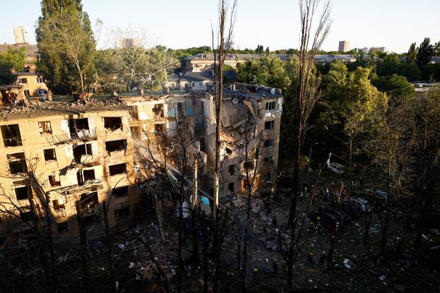 Aftermath of a Russian drone and missile attack in Kyiv