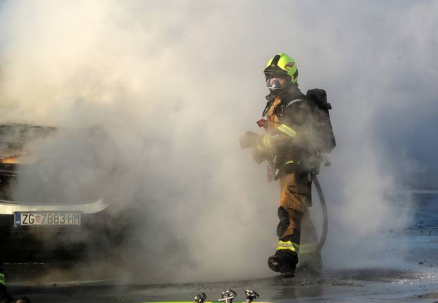 Zagreb: Požar kombi vozila na  Aveniji Većeslava Holjevca