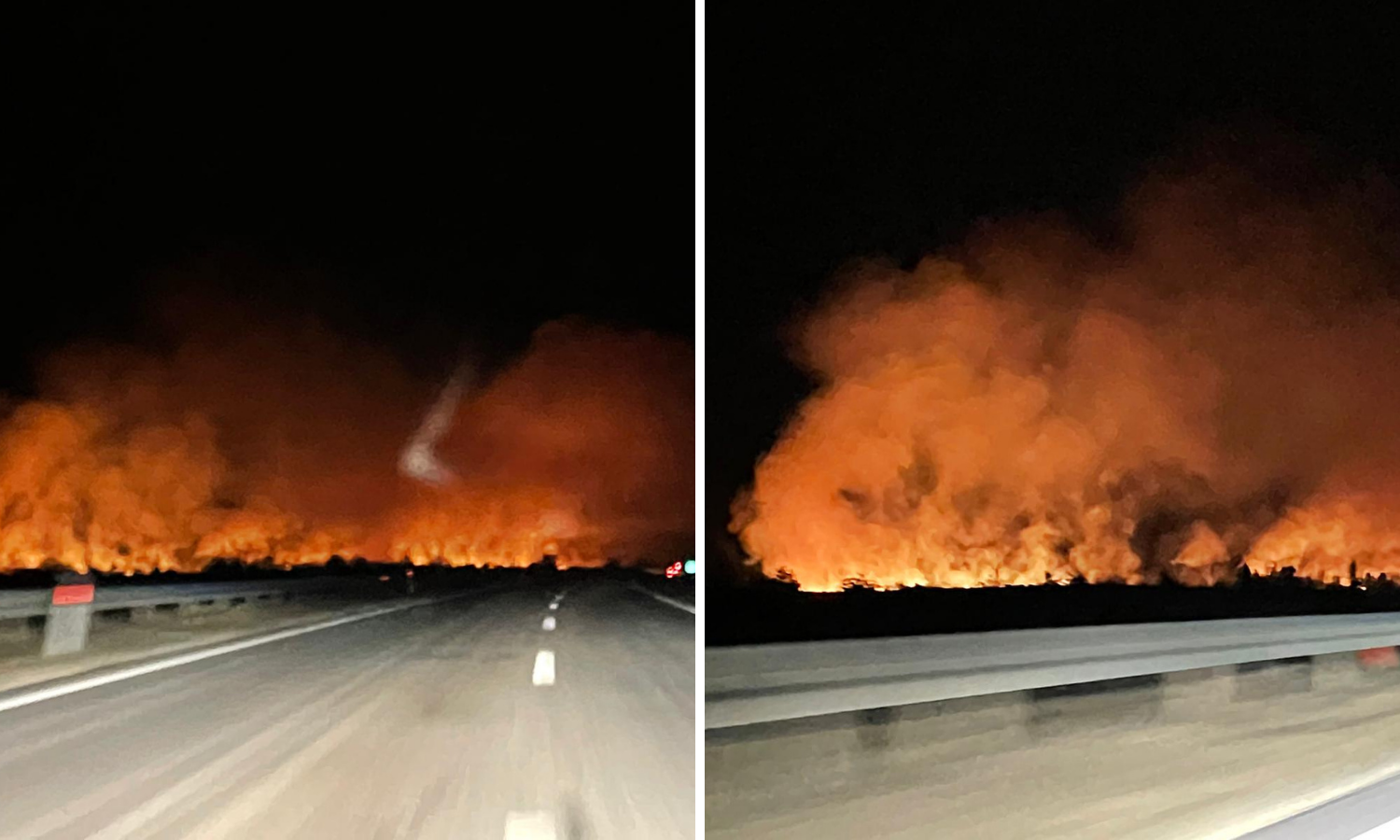 Požar uz autocestu kod Gospića: 'Vatra se širi nepristupačnim područjem, ostajemo cijelu noć'