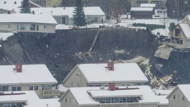 Landslide in Ask village, Norway