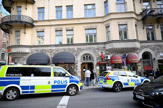 Rainbow flag hung from broken window of Morocco's embassy in Stockholm