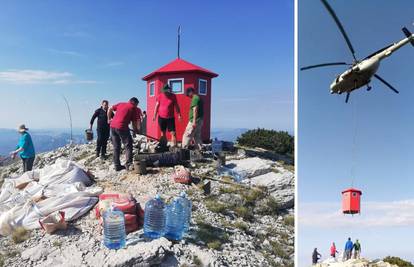 Na najviši vrh u Hrvatskoj su  helikopterom donijeli sklonište