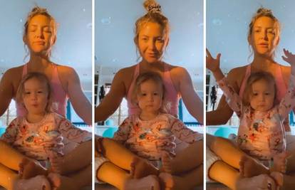 Pogledajte kako Kate Hudson pokušava vježbati jogu s kćeri