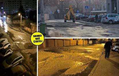 VIDEO Pukla cijev u Zagrebu, potopljena Žajina, popucao je i asfalt: 'Bilo je do 40 cm vode'