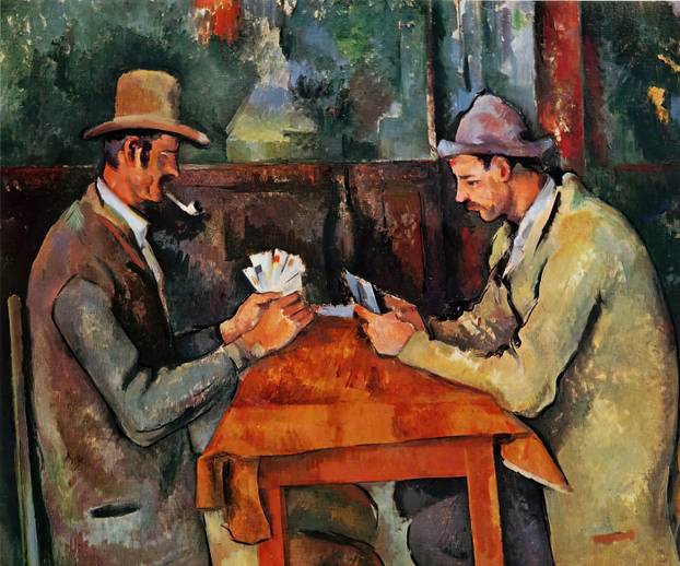 Paul Cezanne painting - card players