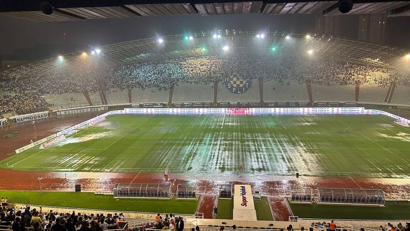FOTO Otvorilo se nebo iznad Poljuda! Evo kako su izgledali travnjak i stadion bez struje