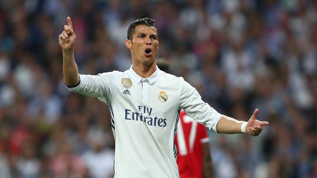 Real Madrid's Cristiano Ronaldo reacts after a missed chance