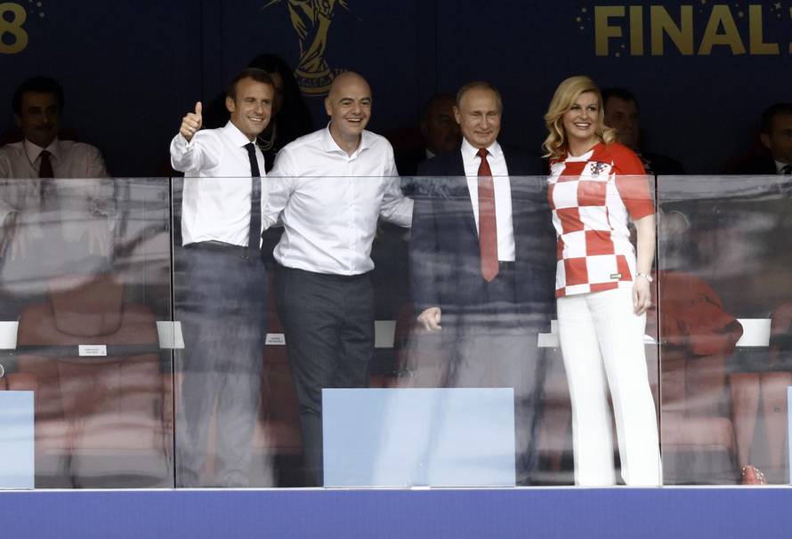 Emmanuel Macron i Kolinda Grabar Kitarović zajedno su navijali na finalu SP-a