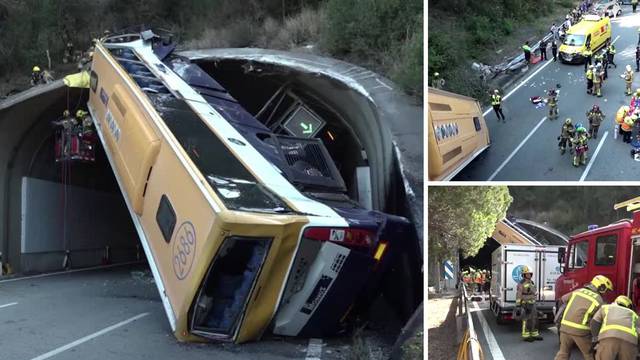 VIDEO Autobus se u Španjolskoj prevrnuo na ulasku u tunel: Troje ljudi u kritičnom stanju!