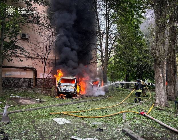 Aftermath of a Russian drone attack in Odesa