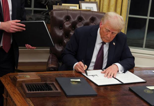 U.S. President Donald Trump at the Oval Office in Washington