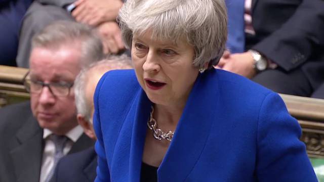 British Prime Minister Theresa May speaks after winning a confidence vote, after Parliament rejected her Brexit deal, in London