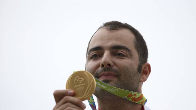 2016 Rio Olympics - Shooting - Victory Ceremony - Men's Trap Victory Ceremony