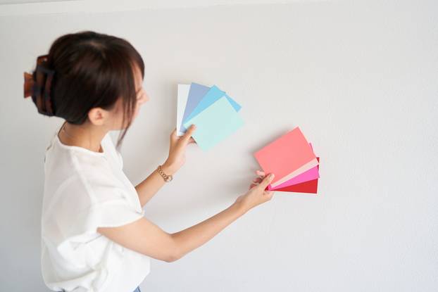 Interior coordinator considering wall color
