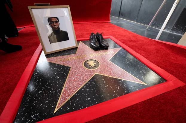 Actor Chadwick Boseman posthumously receives star on Hollywood Walk of Fame, in Los Angeles