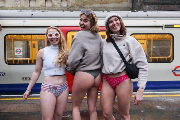 The 14th Annual No Trousers Tube Ride, London, UK - 12 Jan 2025