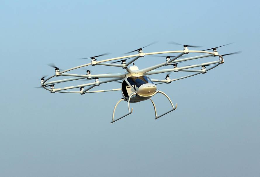 The flying taxi is seen in Dubai