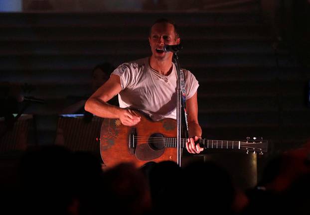 Coldplay performs at the Natural History Museum in London