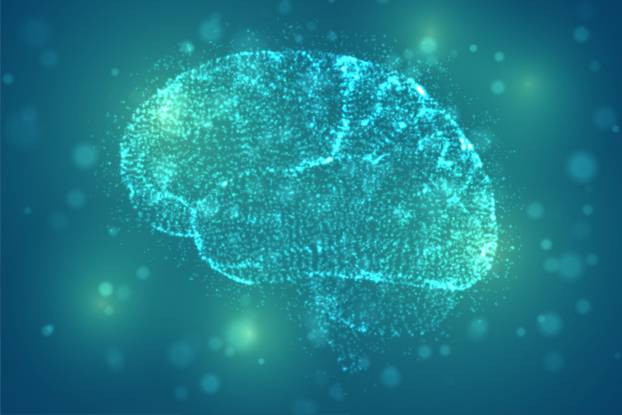 3D vector cyber brain. neural network mega-data processing, temp